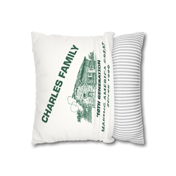 Charles Family Heritage Faux Suede Pillowcase - 10th Generation Design - Image 2