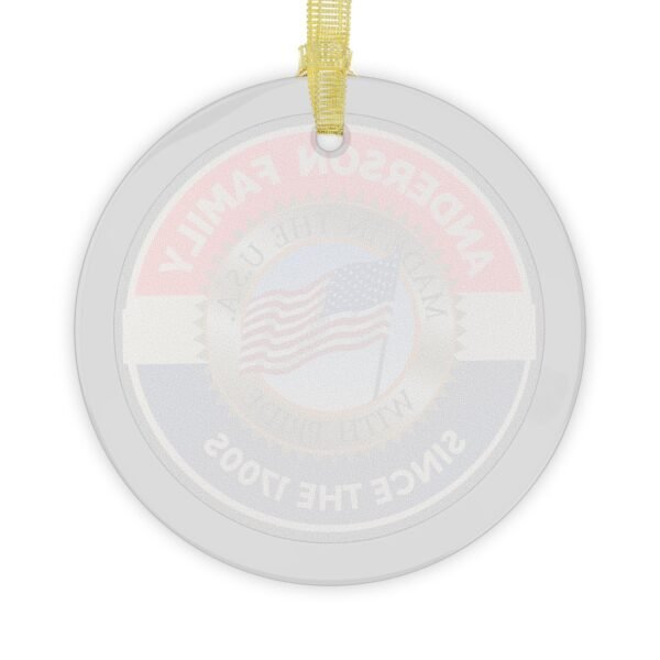Amderson Family Glass Ornaments - Family Heritage Decor with American Flag - Image 2