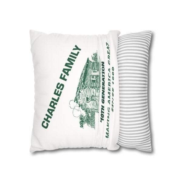 Charles Family Heritage Faux Suede Pillowcase - 10th Generation Design - Image 4