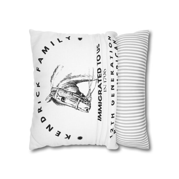 Kemdrick Family Decor Pillowcase - 'Kendrick Family - Immigrated to US in 1796' - Image 4