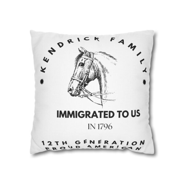 Kemdrick Family Decor Pillowcase - 'Kendrick Family - Immigrated to US in 1796' - Image 3