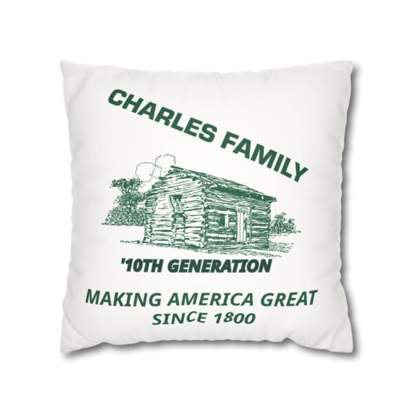 Charles Family Heritage Faux Suede Pillowcase - 10th Generation Design - Image 5