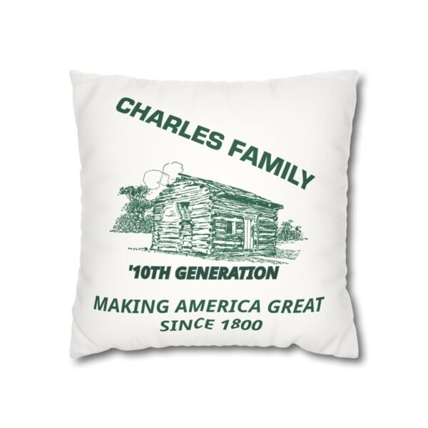 Charles Family Heritage Faux Suede Pillowcase - 10th Generation Design - Image 3