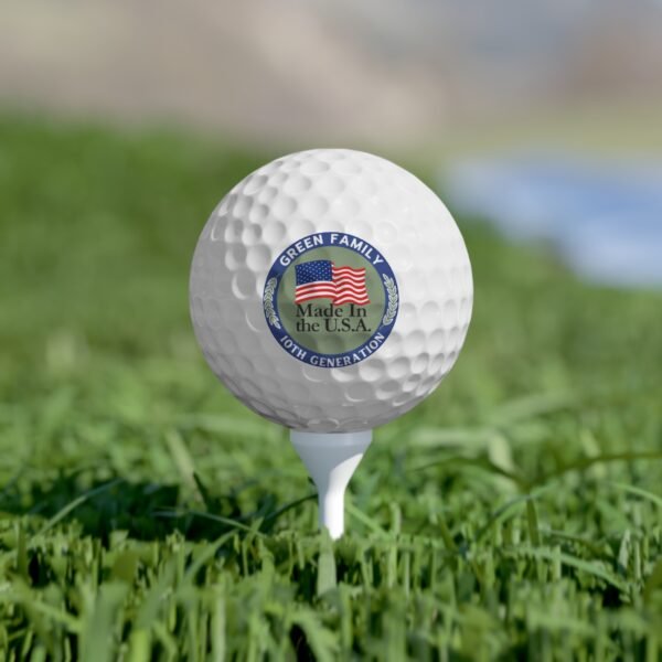 Green Family Personalized Golf Balls Set - 6 Customized Family Golf Balls with USA Flag - Image 4