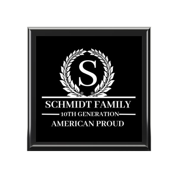 SCHMIDT Personalized Family Jewelry Box - American Proud, 10th Generation Keepsake