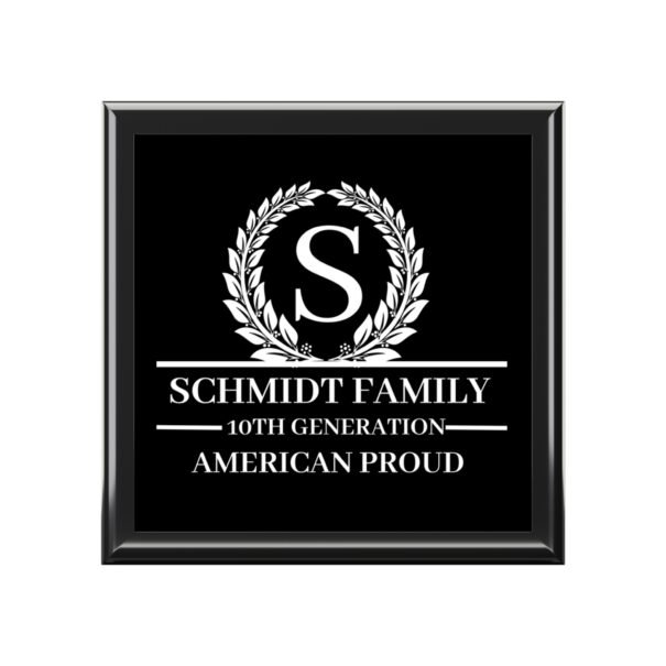 SCHMIDT Personalized Family Jewelry Box - American Proud, 10th Generation Keepsake
