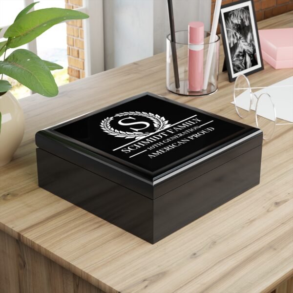 SCHMIDT Personalized Family Jewelry Box - American Proud, 10th Generation Keepsake - Image 2