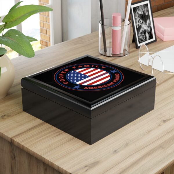 COOPER Personalized American Pride Jewelry Box - Cooper Family Heritage Keepsake - Image 2
