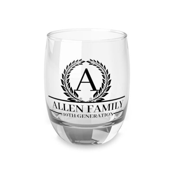 ALLEN FAMILY Personalized Whiskey Glass - Custom Engraved Family Crest - Gift for Whiskey Lovers
