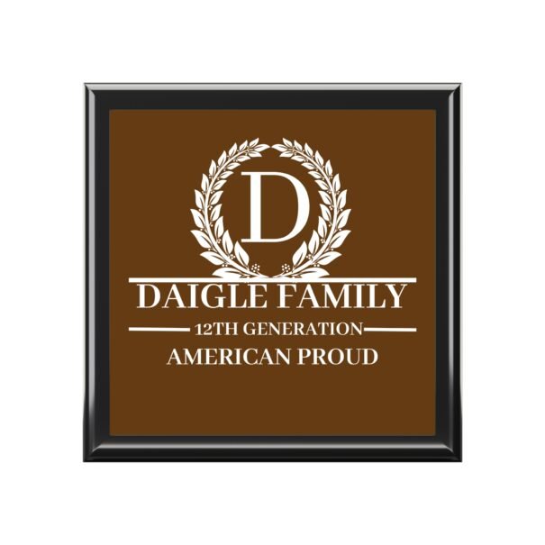 DAIGLE Personalized Family Heritage Jewelry Box - American Proud Design