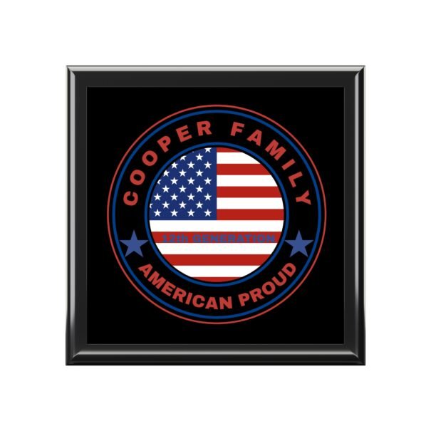 COOPER Personalized American Pride Jewelry Box - Cooper Family Heritage Keepsake