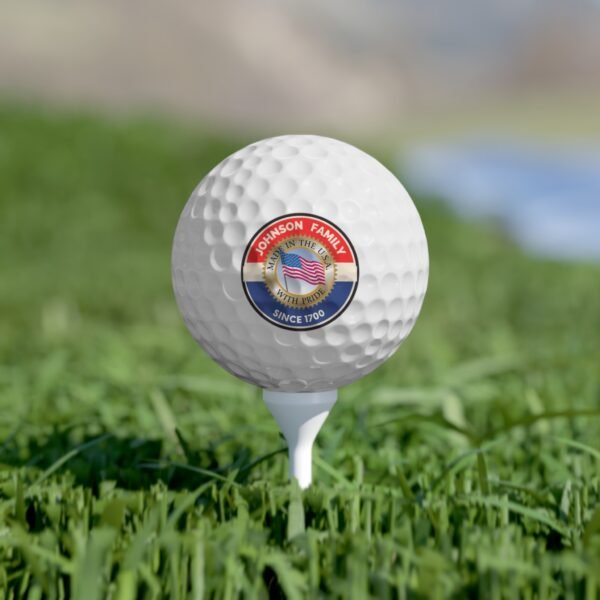 JOHNSON FAMILY Personalized Golf Balls Set - 6 Customized Family Golf Balls with USA Flag - Image 4