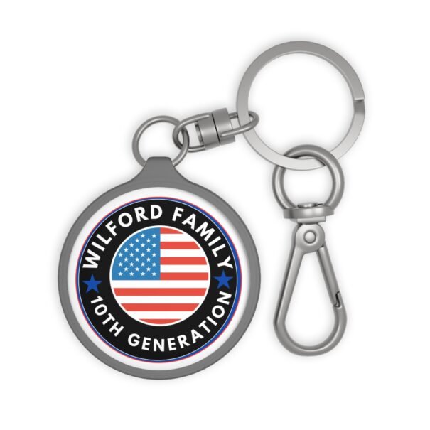 WILFORD Family Keyring Tag - 10th Generation American Flag Design